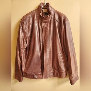 Cremieux collection genuine lamb skin leather jacket XL men's brown